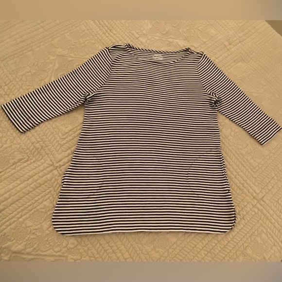 Tops - Chico’s Black & White Stripe Long Tunic/Swimsuit Coverup